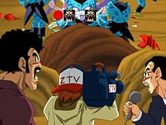 Bulma Adventure 4: Mr. Satan watches Miss Piiza get gangbanged at Cell Games