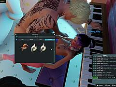 In 3dxchat, Lolivix 53's boyfriend brutally fucks a skinny 18-year-old anime girl's shaved pussy and ass while recording without her knowing.