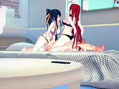 rias leaves, but akeno begs for more in this hs dxd ntr madness scene