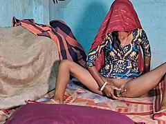 Indian step-sis gets nailed by step-bro-in-law while brinjal watches