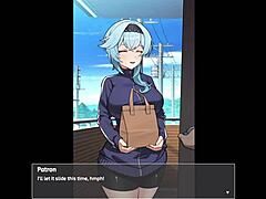 Busty Delivery Worker Exposed In Anime Game