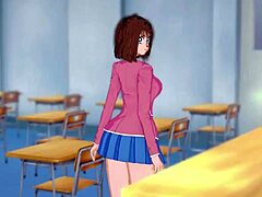 Tea Gardner motivates you with jerk off instructions before Yu Gi Oh duel