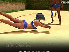 Busty young babe offers subtle handjob and tit job hints in public college shower animated hentai game part 2