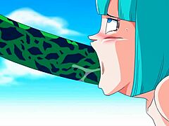 Asian MILF Bulma gets monster cock in her ass