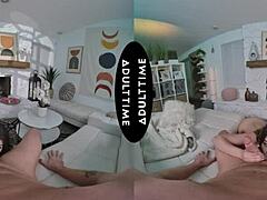 POV missionary sex with a ball-licking slut and cumshot
