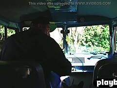 Perfect brunette Alexandra Tyler exposes nice boobs in outdoor shoot