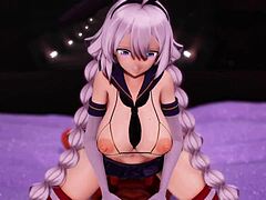 Compilation Of White Cat In Cowgirl Positions From Various Anime Scenes