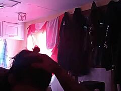 that canadian slut gives a deepthroat blowjob, swallowing a huge load of cum