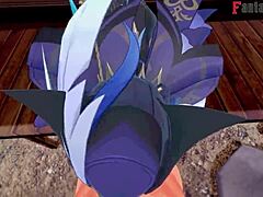 Clorinde blowjob in 3d cartoon genshin impact fantasy anime hentai