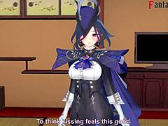 Clorinde blowjob in 3d cartoon genshin impact fantasy anime hentai