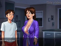Busty Stepmom Teases with Huge Breasts in Summertime Saga 3D Game