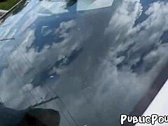 brown busty aaliyah hadid rides cock in public doggystyle