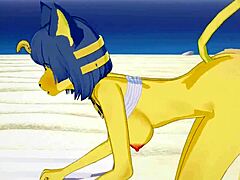 Ankha from Animal Crossing GETS FUCKED on the BEACH