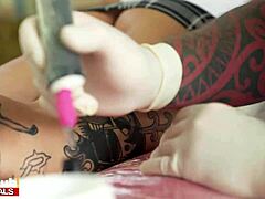 Watch this tattooed brunette get fucked hard during her session? Her big ass bounces in doggystyle.