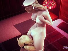 genshin impact yuri hentai with fischl licking barbara