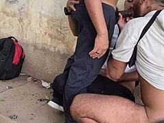 Oferencendo Meu Amigo na Ciclovia for RAW Public BAREBACK Action!