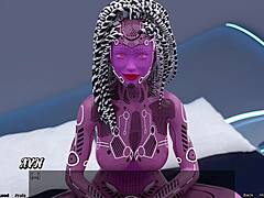 3D animated porn: Curvy Paige meets robot in space