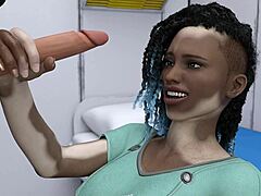 Black virgin gets space cock in mouth in anime porn