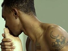 Gay black men enjoy bareback sex with European stud Ricky Larkin