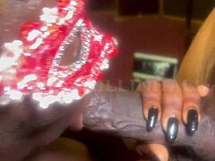 Sexy ssbbw cherishes her special item.