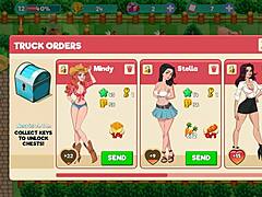 Redhead babe flashes big tits on ranch in Nutaku Booty Farm Part 10