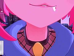 Bunny vtuber dominates with massive futa cock intensely