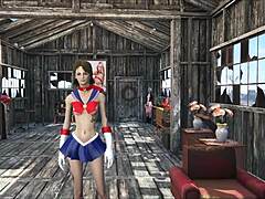 fallout 4 sexy at home with cute brunette