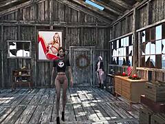 fallout 4 sexy at home with cute brunette