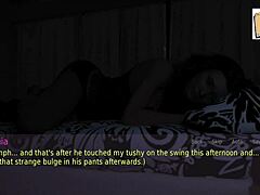 A wife and stepmother playing intense family games at home