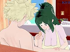 Inko Midoriya and Katsuki Bakugo in Raw Intense Sex from My Hero Academia Hentai