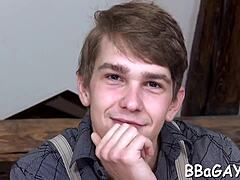 Attractive gay men in intimate encounter