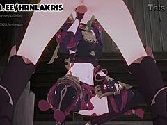 Horny Lakris in Genshin Impact gets wild blowjob and footjob!