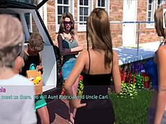 Blonde Teen Wife and Stepmother in Wild Cartoon Action Scene