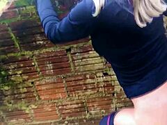 The milf was caught off guard by a public anal creampie from a monster cock. Her big ass bounced outdoors.