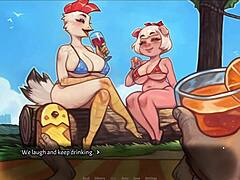 My Pig Princess Ep 31 hentai game shows curvy teen teaching sex ed with her tits in wild 3some.