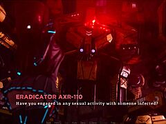 Sexy anime girl in cute outfit shows off her big tits in 3d game