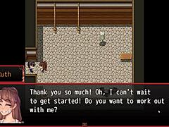 harem in another world hentai game exposes her pussy during gym workout.