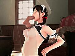 Super naughty maid plays a wild game in steamy anime action