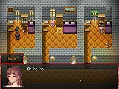 harem in another world hentai game exposes her pussy during gym workout.