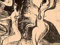 Vintage erotic sketches with seductive charm