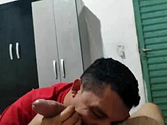 Detailed Gay Blowjob Scene with Intense Sucking and Deepthroat Action on Big Cock