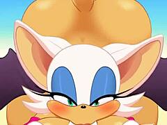 Rouge performs oral and anal in game