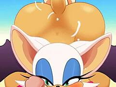 Rouge performs oral and anal in game