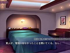 Cheating wife Nodoka's voice from beyond the wall in hentai