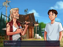 Summertime Saga 105: Busty Brunette Milf in Erotic Hentai Game with Big Ass and Tits Action