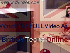 Collared British Young Woman in Kitchen Costume Scene