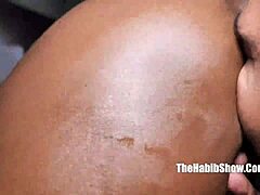 Thick ebony newbie Cherry Lixxx swallows a massive cock