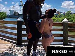 taking my tanned bitch on a walk then pounding her pussy with big black cock interracial 🍆🔥