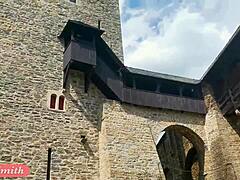 Jeny Smith flashes big ass naked in public body art compilation