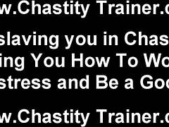 Your penis is trapped in this chastity device and you are at my mercy